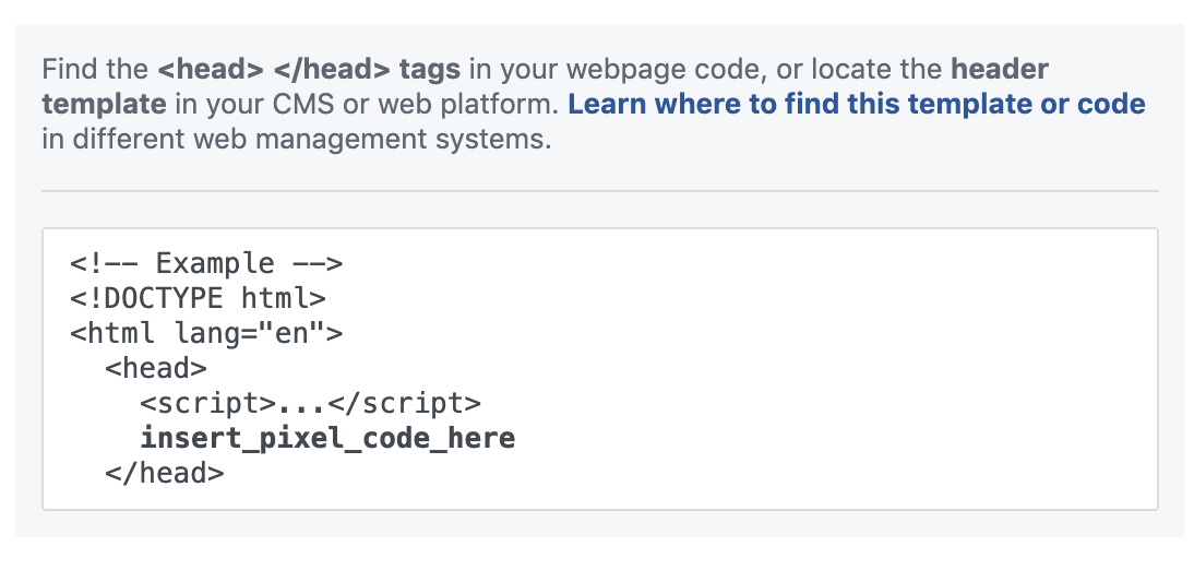 Facebook pixel insert code